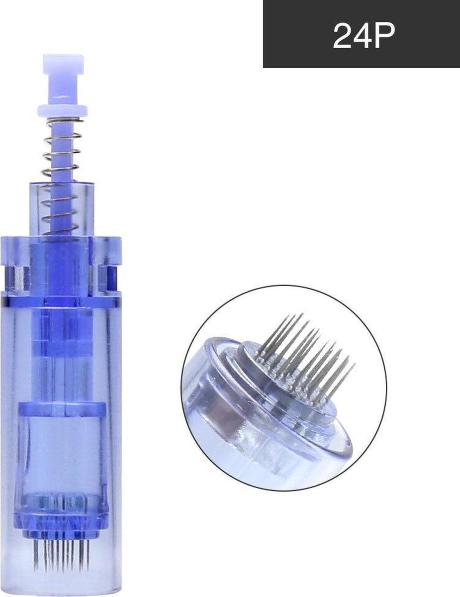 24 Naalds SelectGoodz Bajonetsluiting Microneedling cartridge (opzetstuk) voor de dermapen – 5 losse cartridges – rest acne – anti-aging - littekens