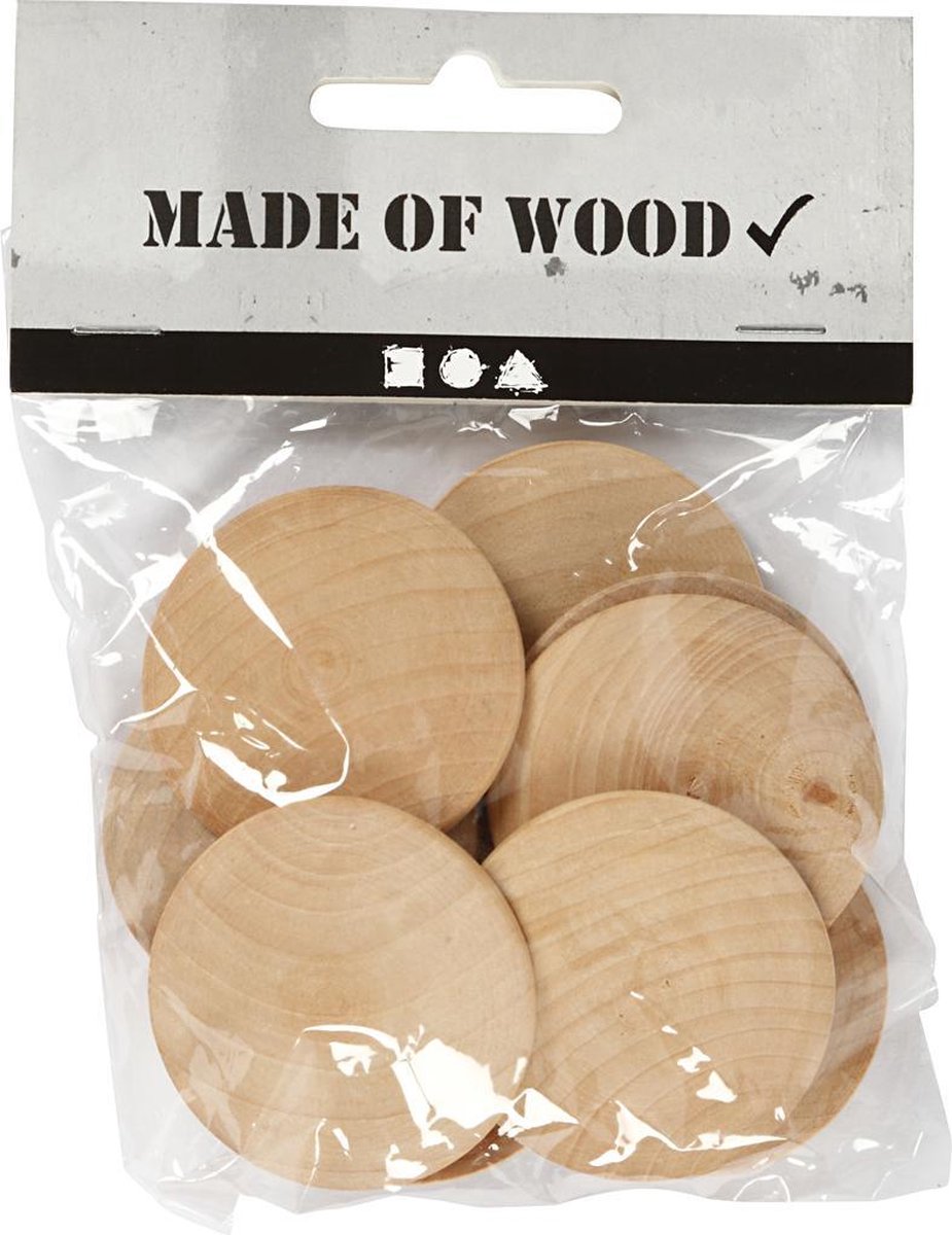 Wooden buttons. 40 mm. 10 pc