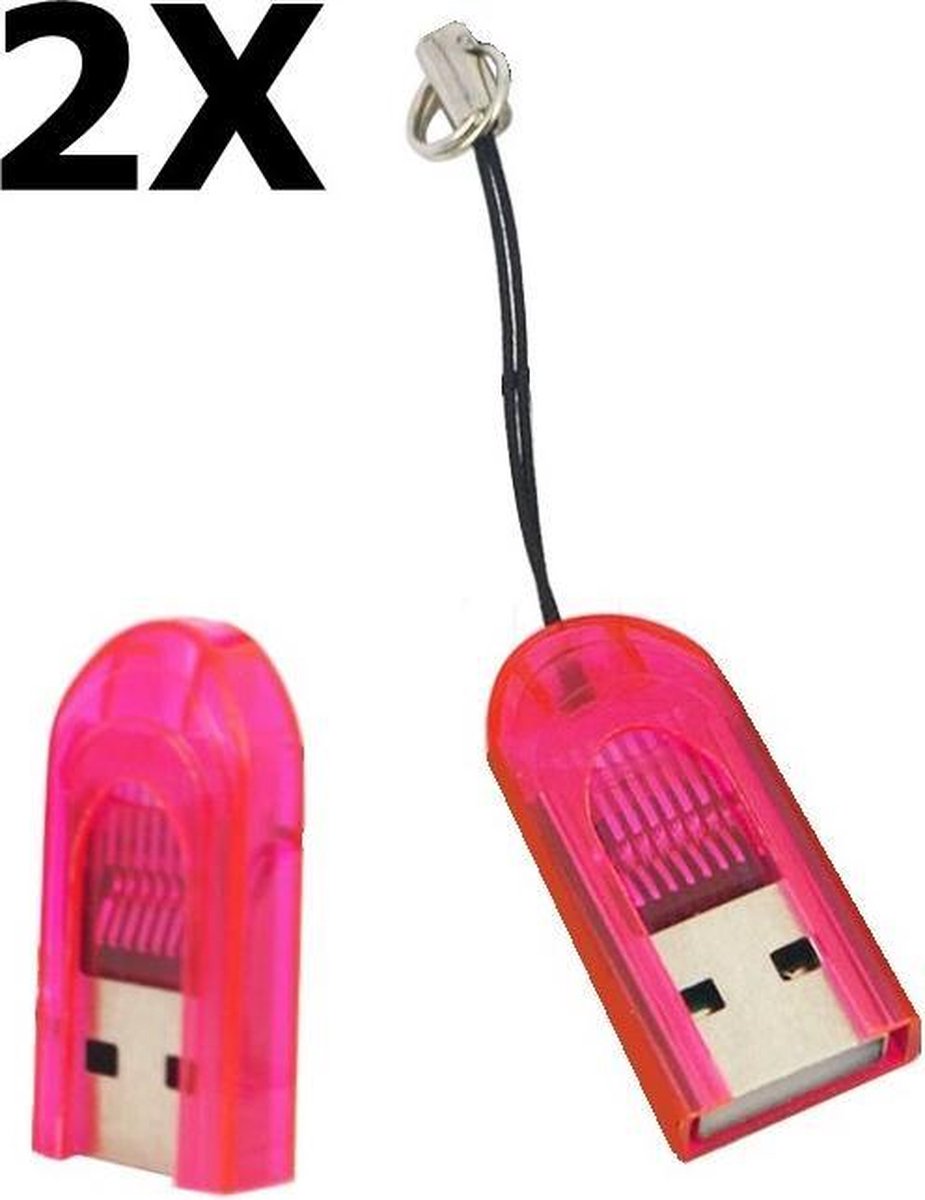 2 Stuks Micro SD MMC SDHC TF T-flash USB-geheugenkaartlezer / -schrijver