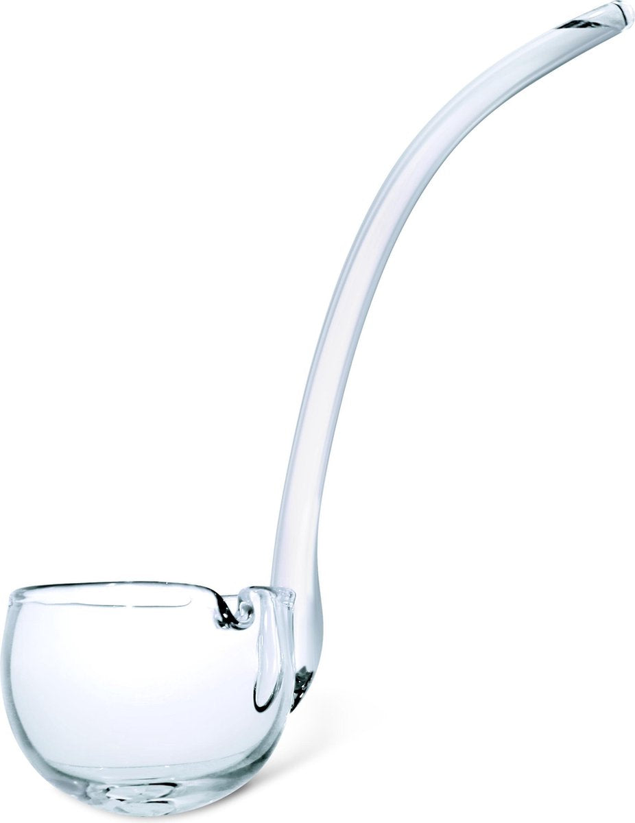 Bonny - glazen punch lepel 32.0cm -  mondgeblazen