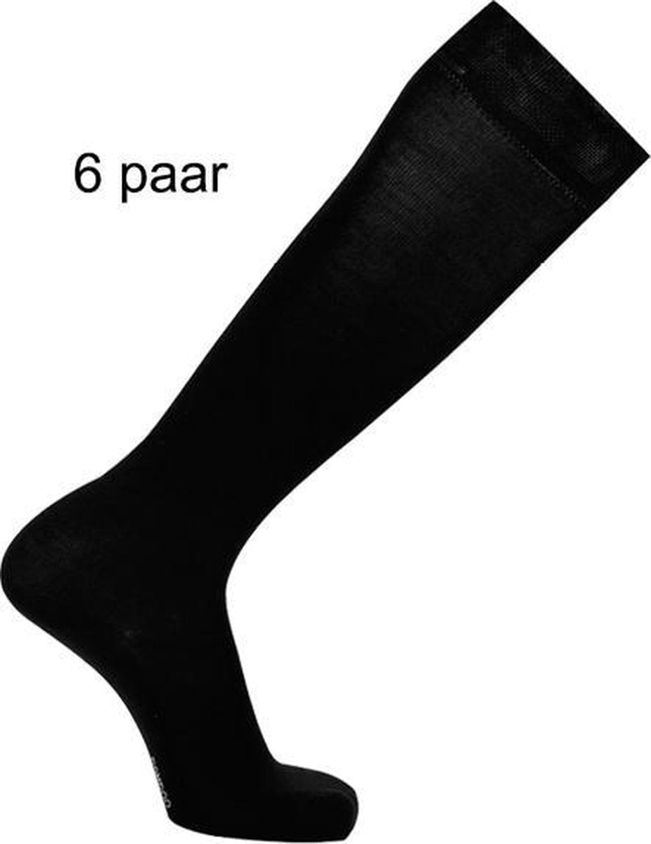 Kniekousen| Multi-pack | Bamboe sokken | Zwart | maat 35-38 | Naadloze sokken | 6 paar
