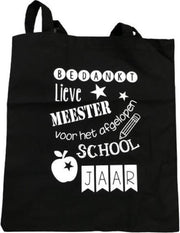 Tas cadeau bedankt meester zwart