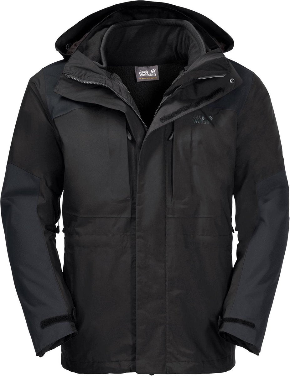 Jack Wolfskin Thorvald 3-in-1 Jas Heren Sportjas - Maat M  - Mannen - zwart