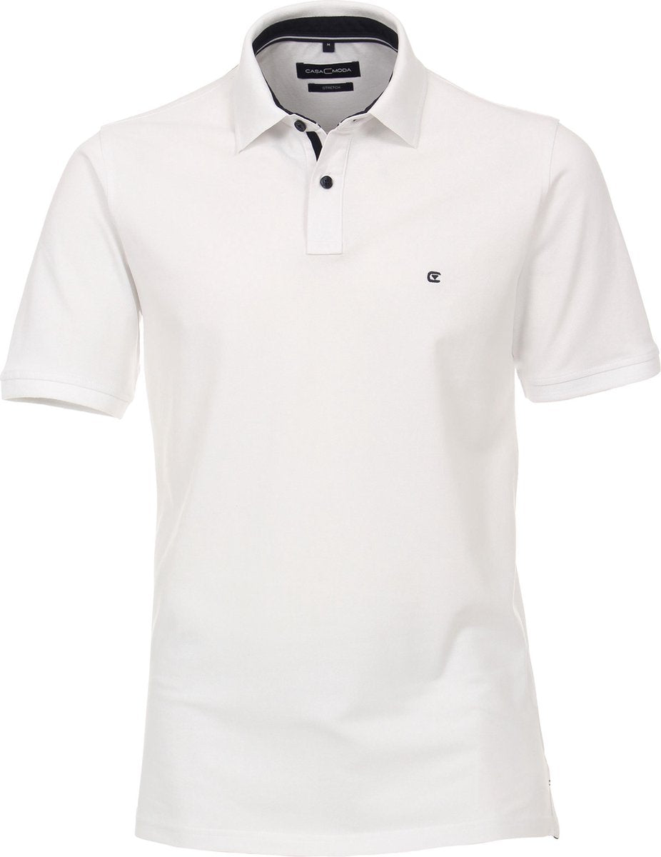 CASA MODA comfort fit poloshirt - stretch - wit -  Maat: 6XL