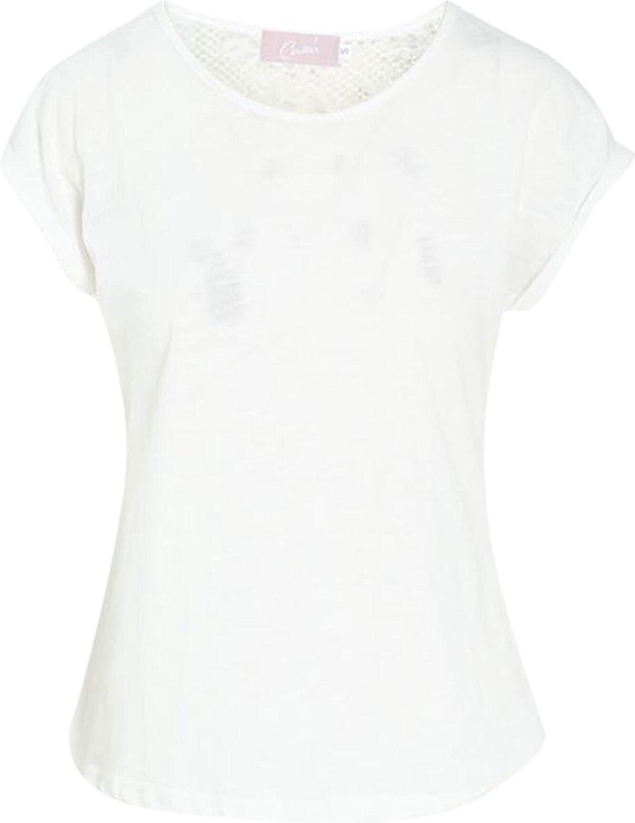 Cassis - Effen T-shirt in katoen - Ecru