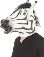 Zebra latex masker voor volwassenen - Verkleedmasker