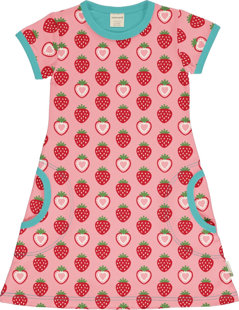 Maxomorra Jurk SS Strawberry Maat 98/104