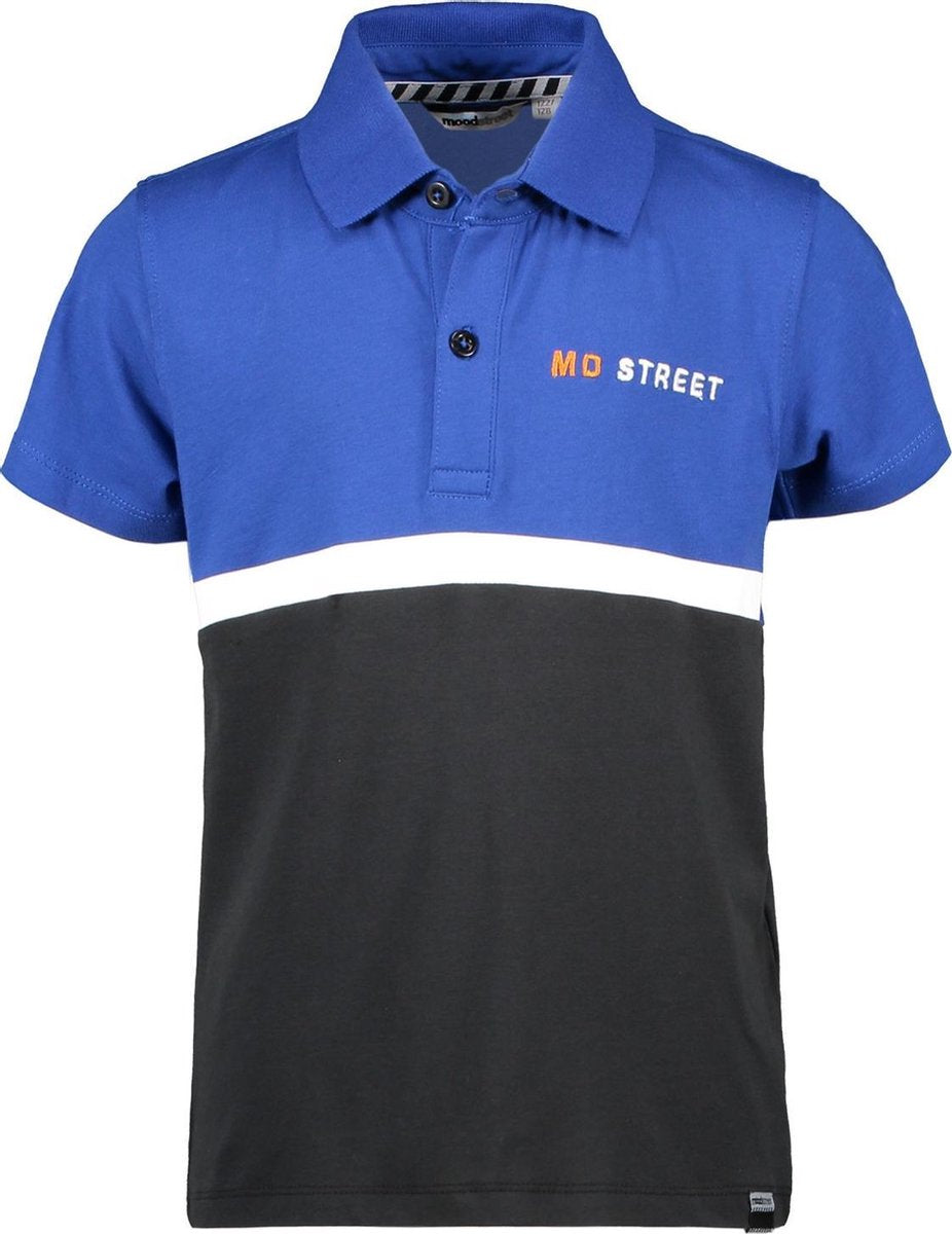 Moodstreet Jongens t-shirts & polos Moodstreet MT fancy polo colorblock Sporty Blue 86/92