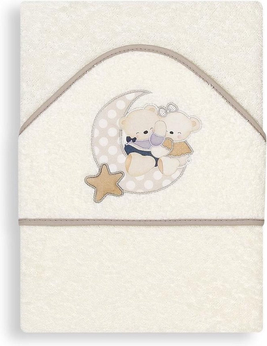 Interbaby Badcape Beertjes Junior 100 Cm Katoen Beige