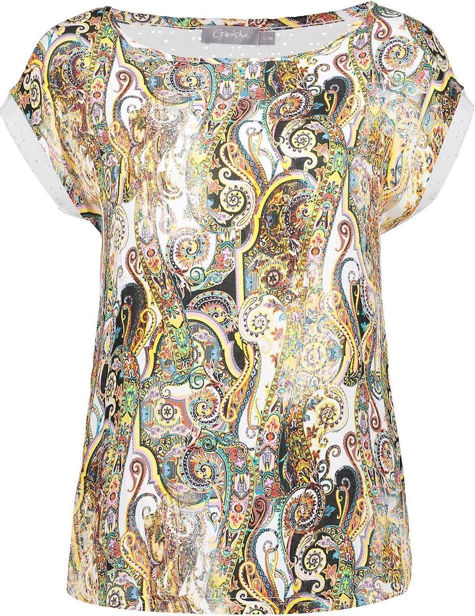 Top Aop Paisleys Sleeveless 13172 20 Off-white/yellow Combi