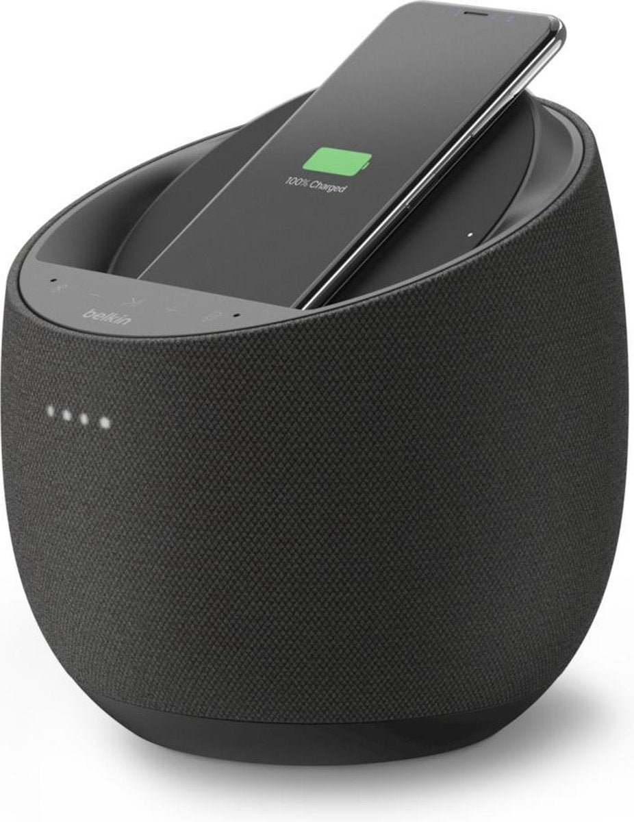 Belkin SoundForm Elite Slimme hifi-luidspreker + draadloze oplader - Met Google Assistent - Zwart