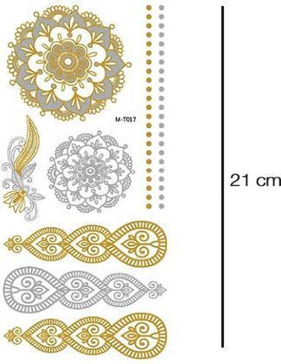 Goud en Zilver Mandala | Plaktatoeage