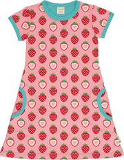 Maxomorra Jurk SS Strawberry Maat 86/92