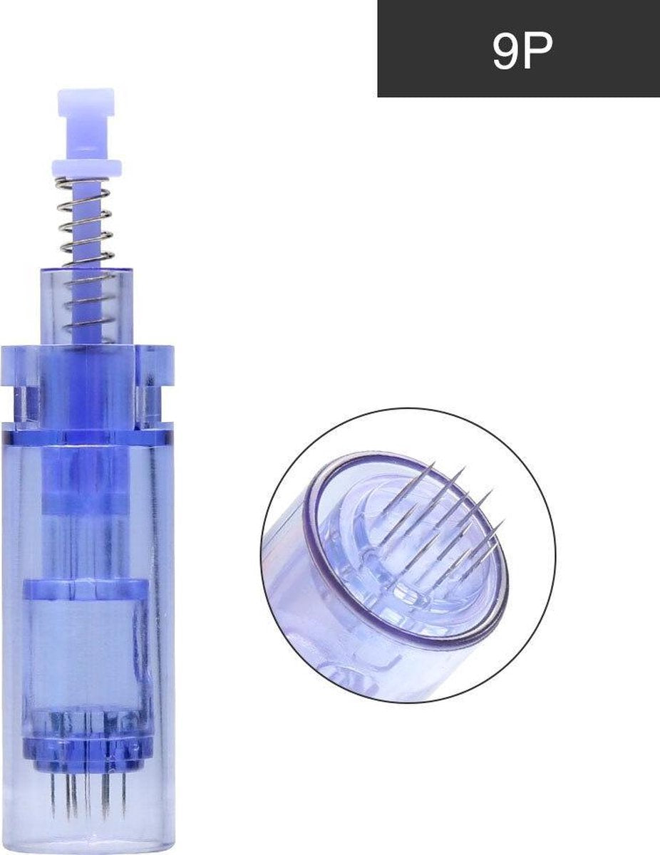 9 Naalds SelectGoodz Bajonetsluiting Microneedling cartridge (opzetstuk) voor de dermapen – 5 losse cartridges – rest acne – anti-aging - littekens