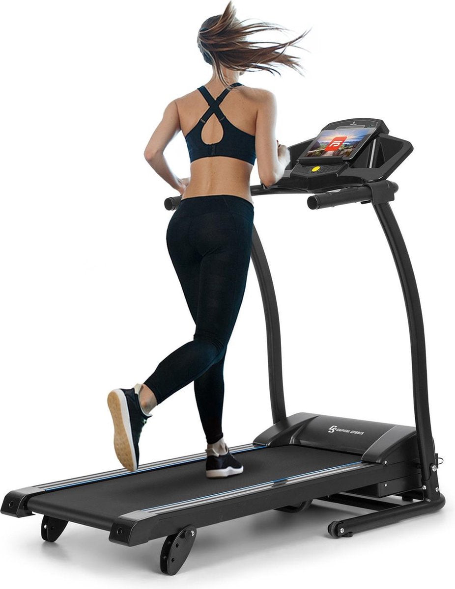 CAPITAL SPORTS Pacemaker F100 loopband 12km/h - 40 x 110cm - 1471 Watt - zelfsmerend - 3-Level InclineSystem