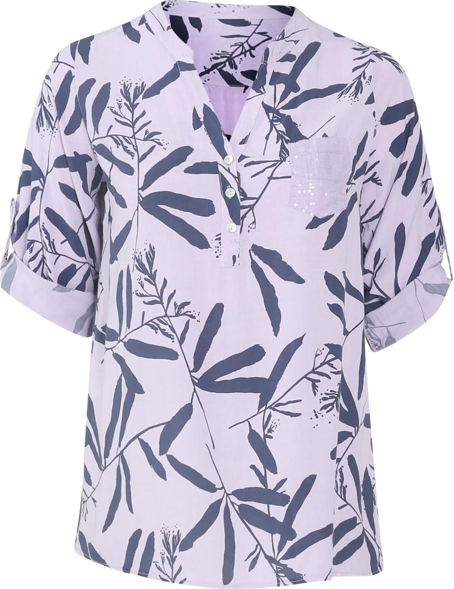 Blouse met bladprint