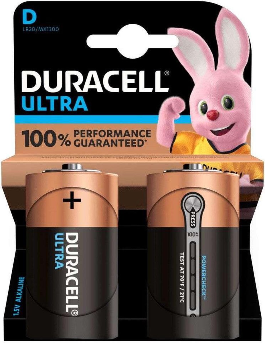 Duracell - Ultra alkaline D-batterijen - 2 stuks