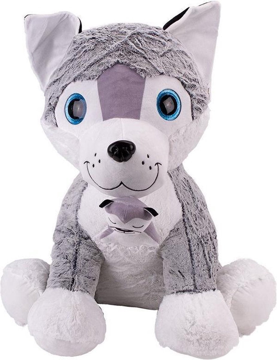 Pluche Knuffel Hond met Pup 80 cm