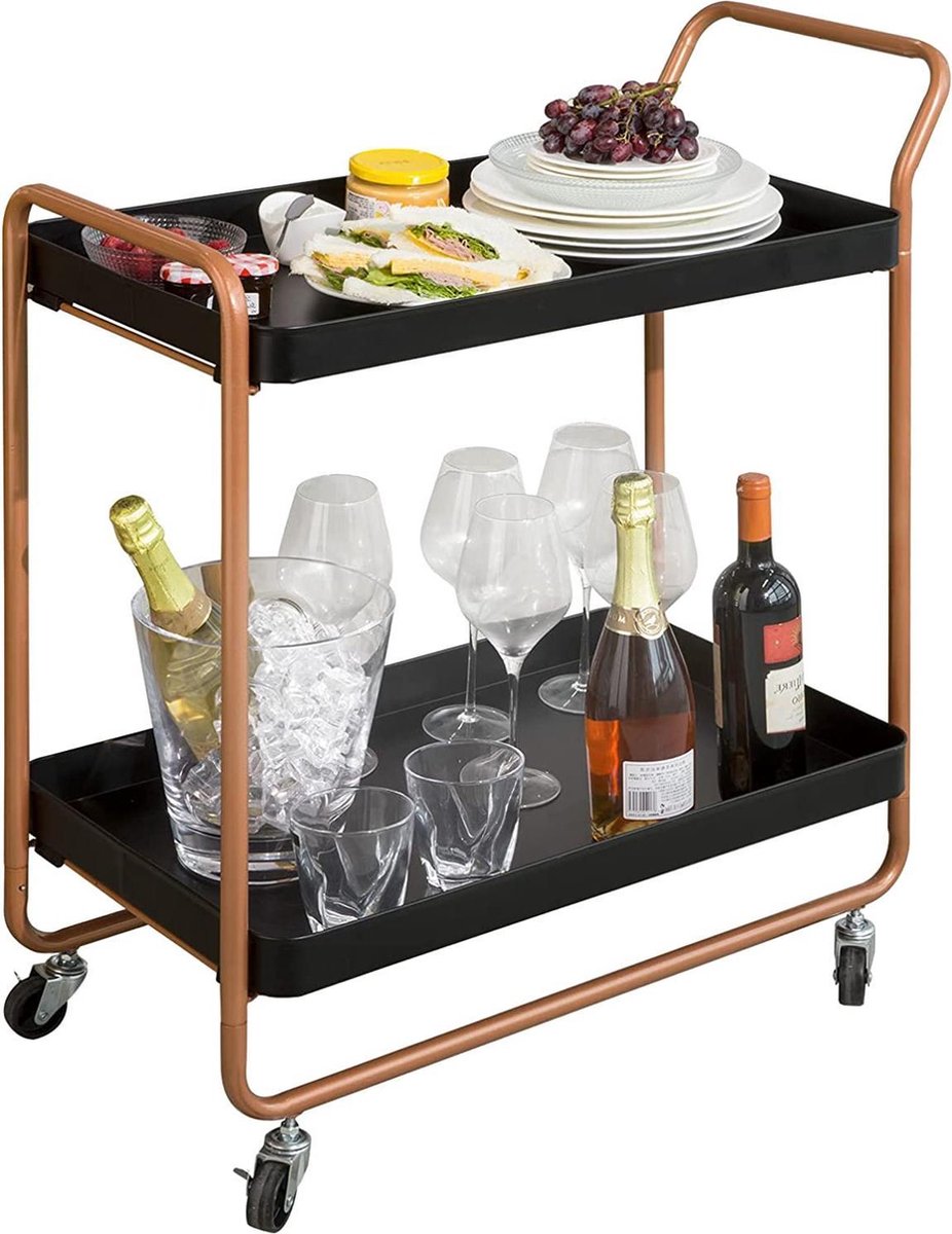 Simpletrade Keukentrolley - Serveerwagen - 2-Laags - Metaal - 73x85x41 cm