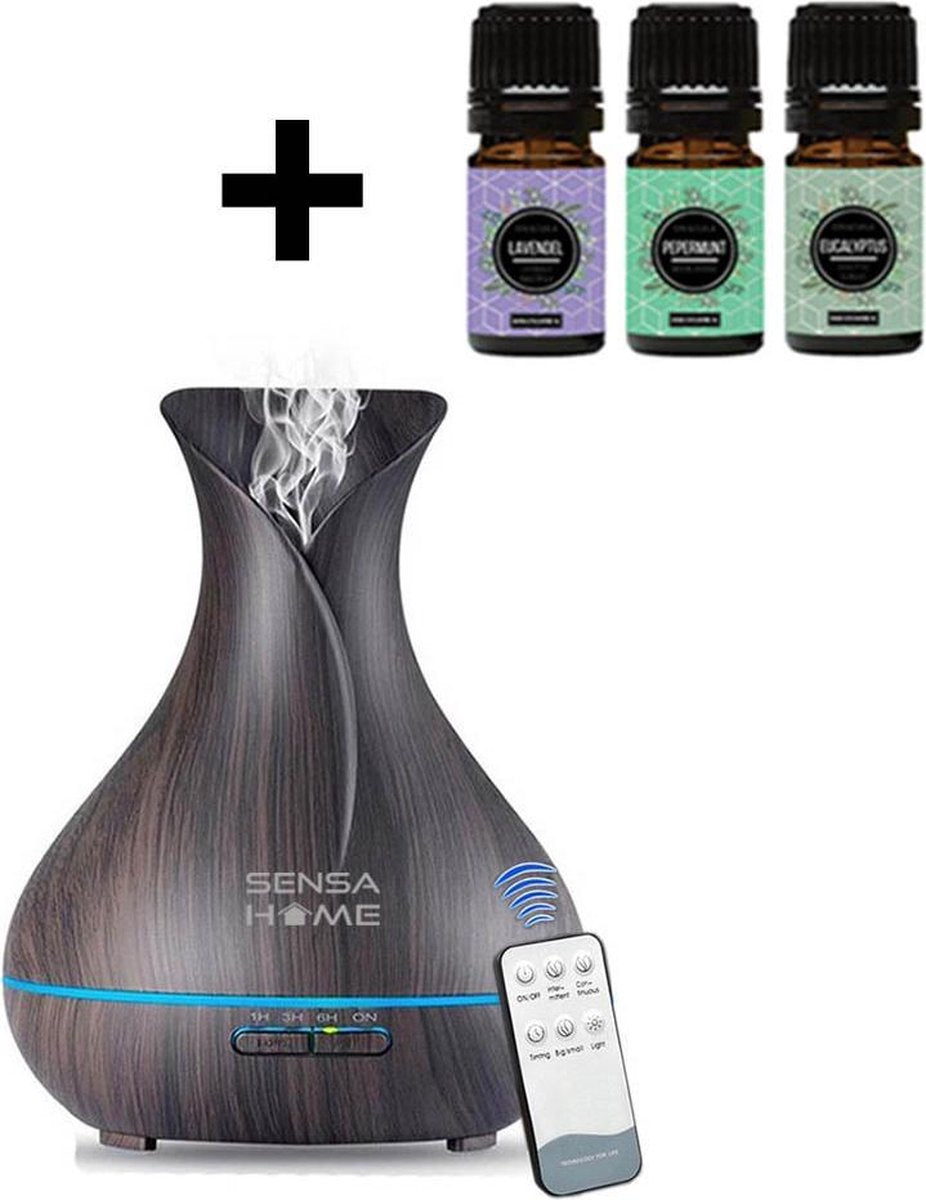 SensaHome ZEN400 - Aroma diffuser - Inclusief Etherische Oliën - Black