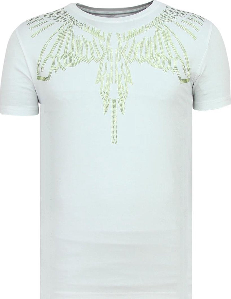Local Fanatic Eagle Glitter - Strakke T shirt Heren - 6359W - Wit - Maten: L