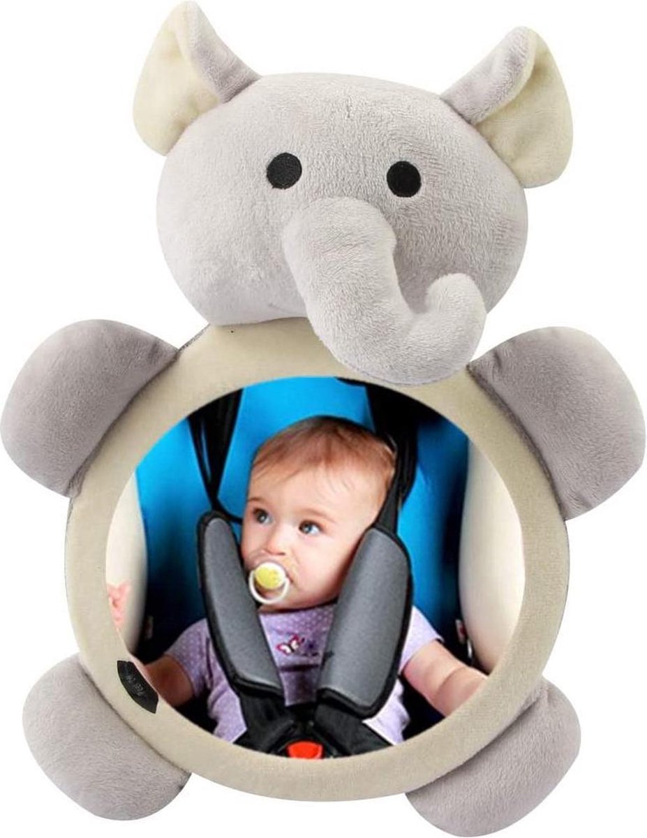 Baby Autospiegel - olifant | Achterbank spiegel voor baby & kind | spiegel voor achteruitkijkspiegel auto baby - Maxi Cosi spiegel- spiegel hoofdsteun baby
