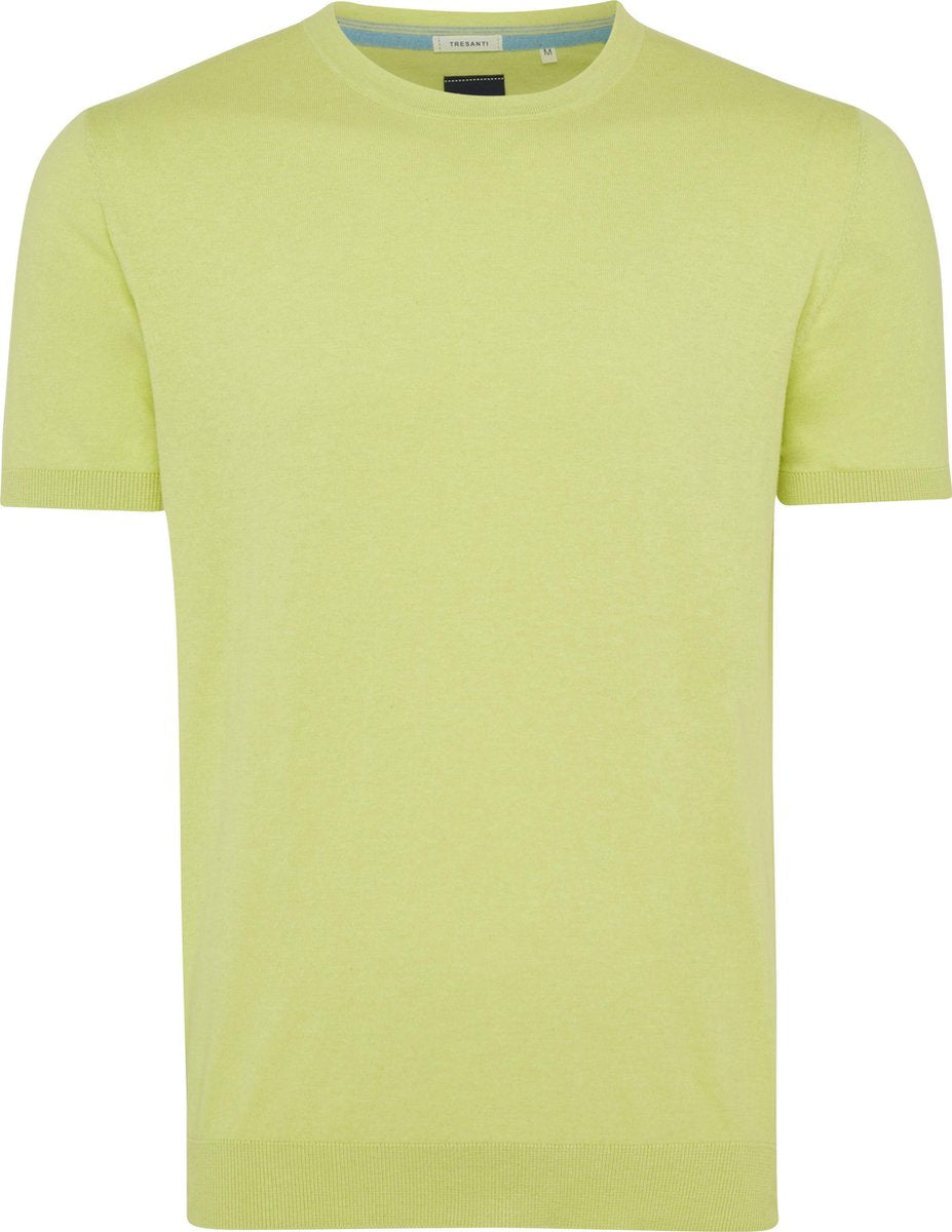 Tresanti Heren Pullover Korte Mouw Ronde Hals Geel Regular Fit - XL