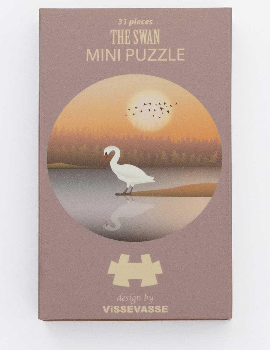 Vissevasse mini puzzel volwassenen - Zwaan - 10 x 13 cm