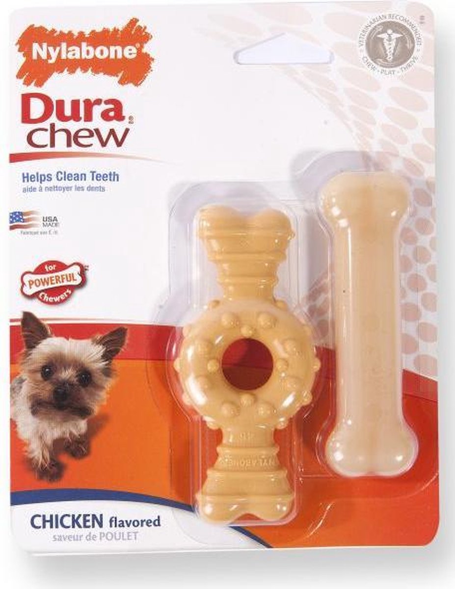 Nylabone Durable Chew Ring En Bot Kip 10X4.5X0.5 / 9.5X2.5X0.5 CM