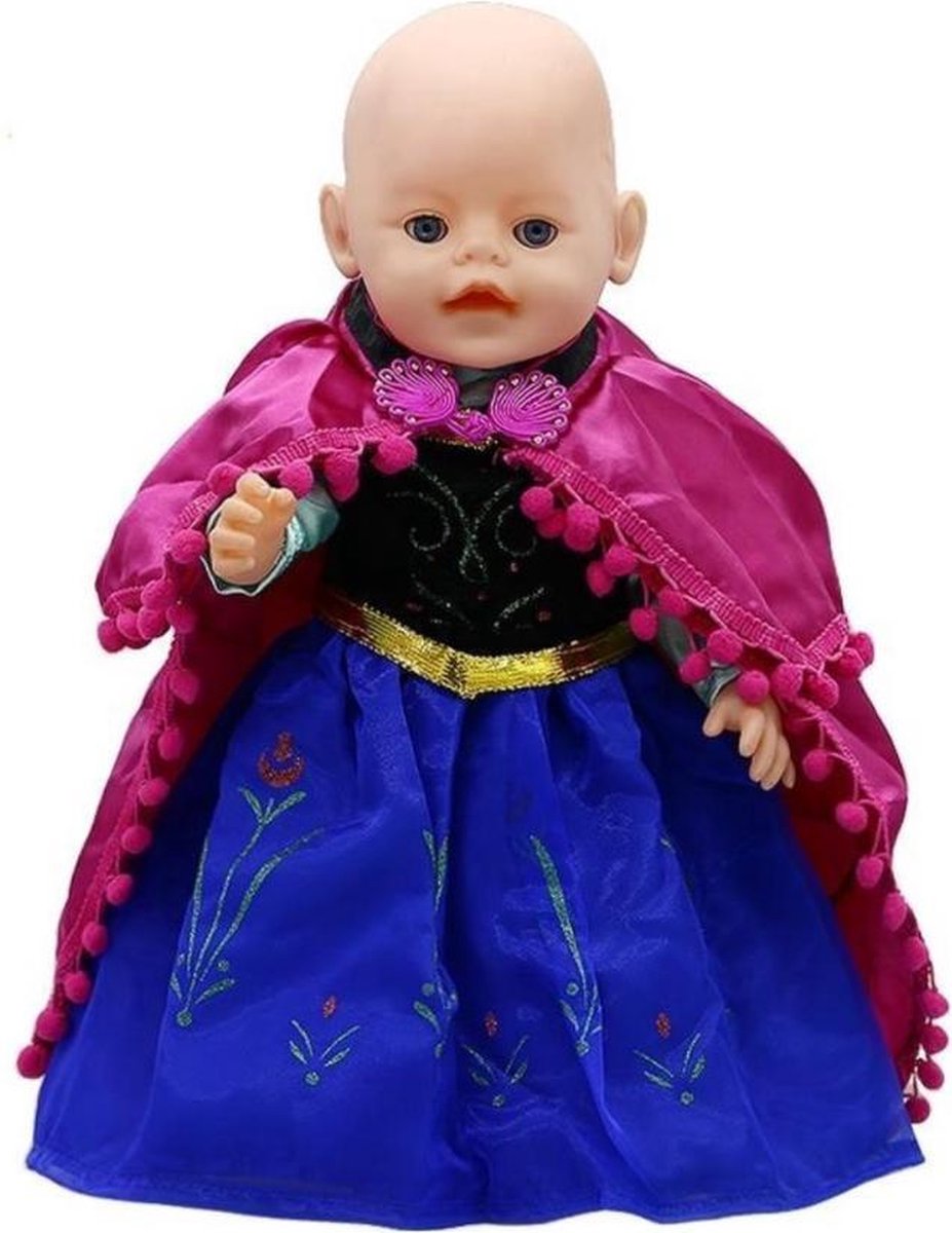 Prinses Anna Jurk - Geschikt voor o.a. BABY Pop 43 CM - Prinsessen jurkje