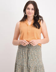 Tramontana | Chiffon Jersey Top | Apricot | Maat XL