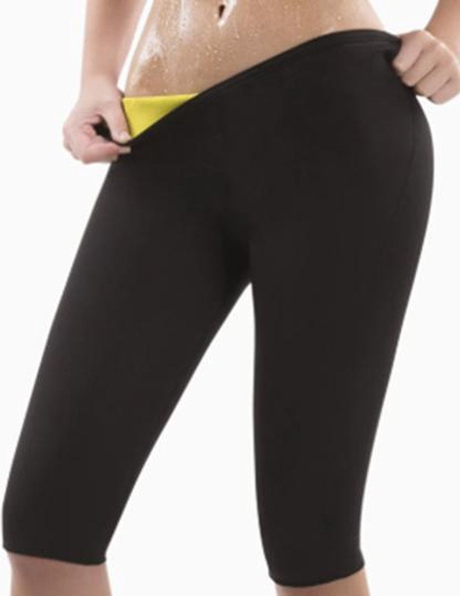Maat L Afslankbroek Buik/Billen/Benen - Gele Thermische Sauna Broek - Afvalbroek - Hypoallergene Sportbroek - Onderlichaam Afval Hulpmiddel - Sauna Zweetband - Unisex