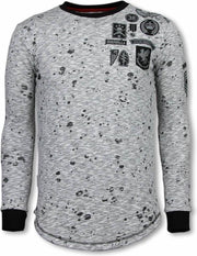 Local Fanatic Longfit Embroidery - Sweater Patches - Guerrilla - Grijs - Maten: XXL