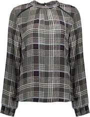 Geisha top check l/s Black/sand