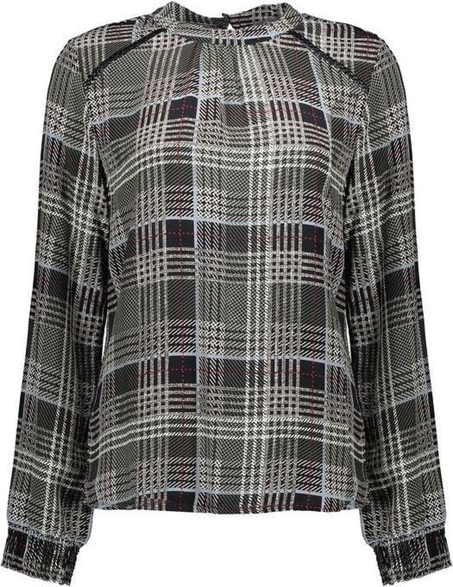 Geisha top check l/s Black/sand