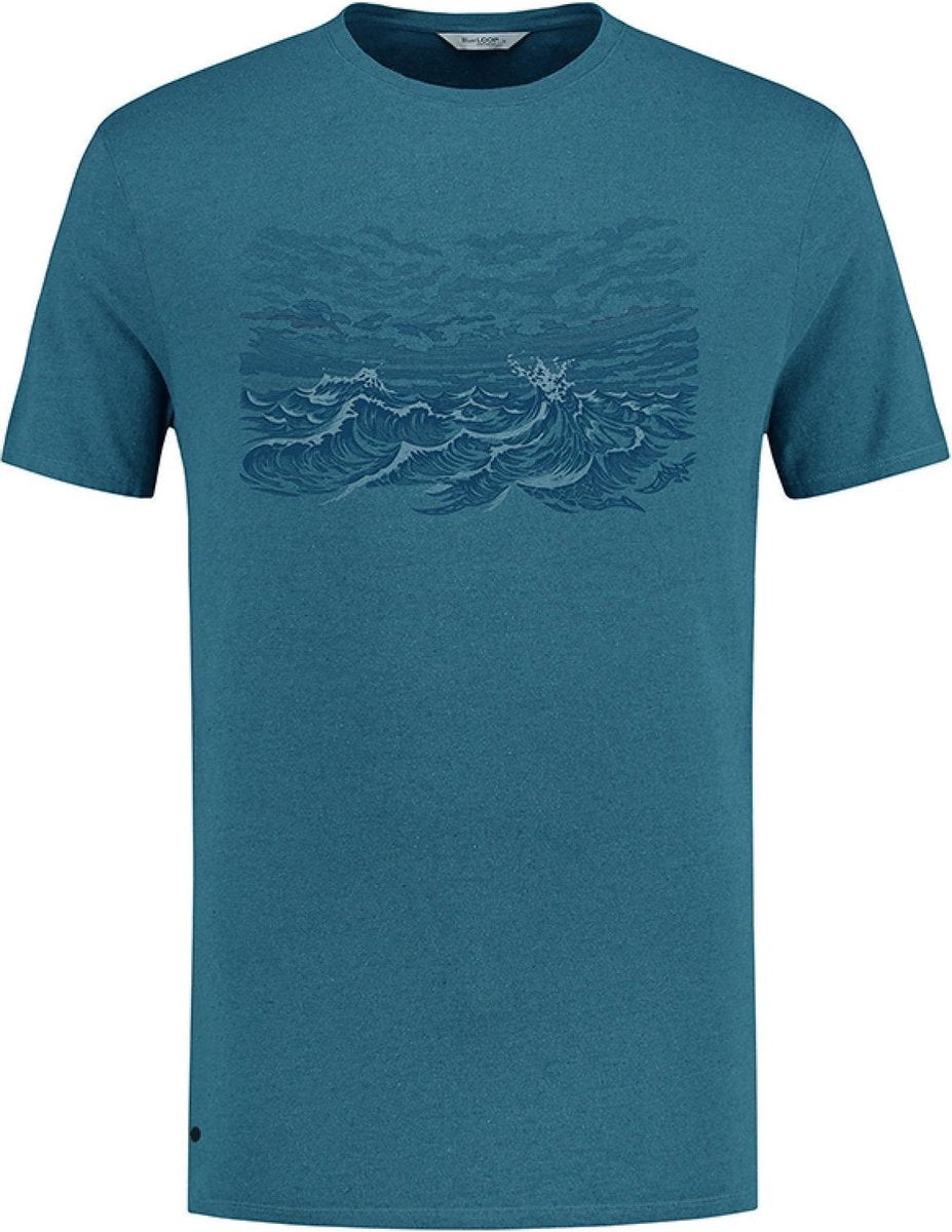 Blueloop Originals T-shirt Pure Waves Heren Tencel Petrol Mt M