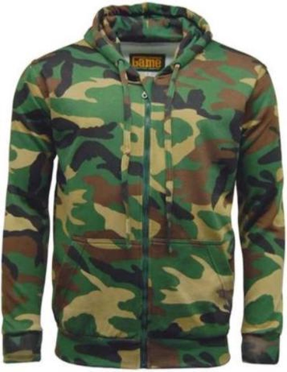 Groene Hoodie heren met capuchon - met rits - Light Sport Sweater - Camouflage kleding - Maat 5XL