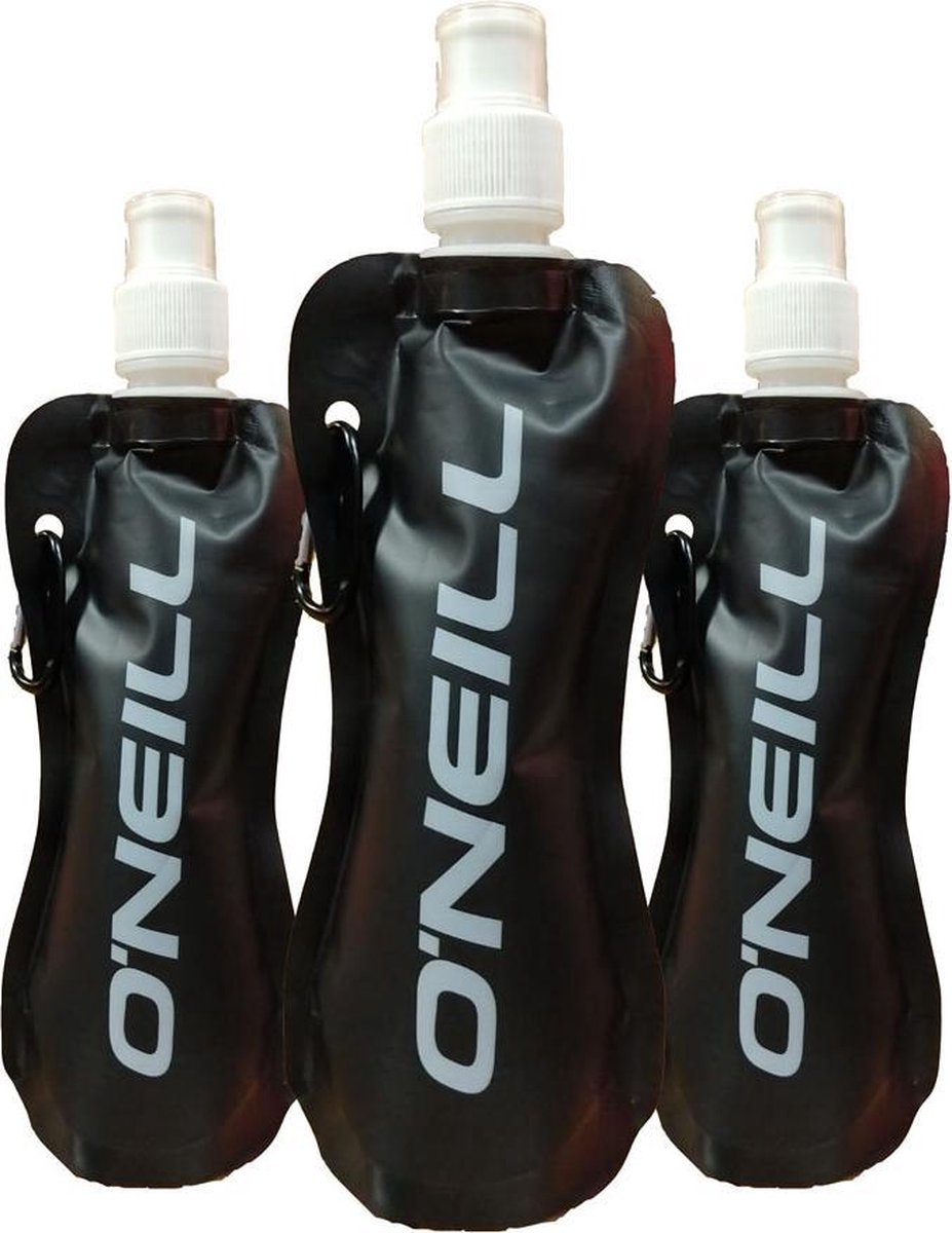 O'Neil - Drinkfles - Wintersport - Waterzak - Karabijnhaak - Indoor Festivalwaterzak - Festival - Opvouwbaar - 3 Stuks