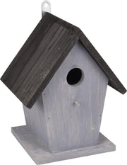 Flamingo Nestkastje guus hout grijs + zwart dak 18