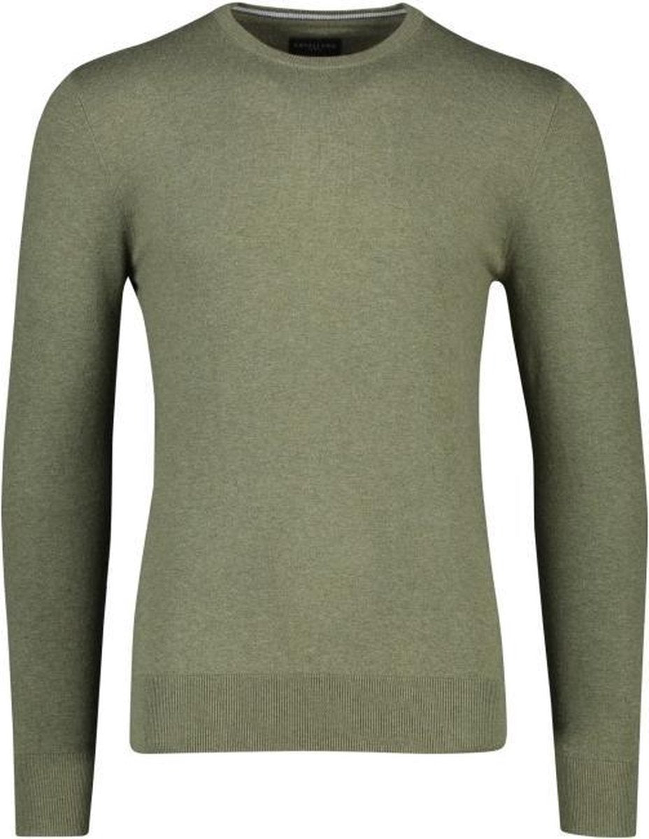 Cavallaro Napoli - Heren Trui - Tomasso R-Neck - Tomasso R-neck Pullover - Groen - Maat L
