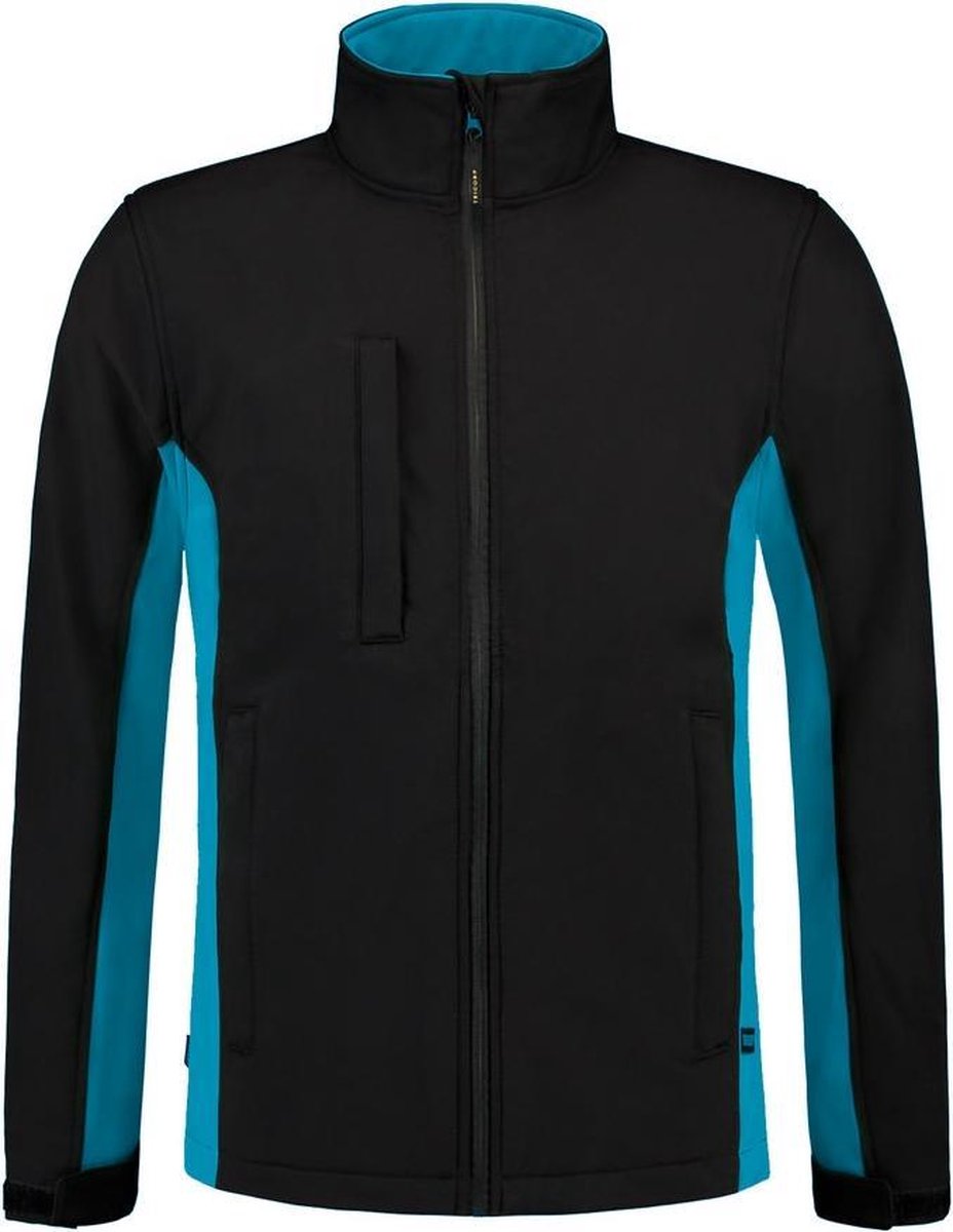Tricorp soft shell jack bi-color - 402002 - zwart/turquoise - maat M