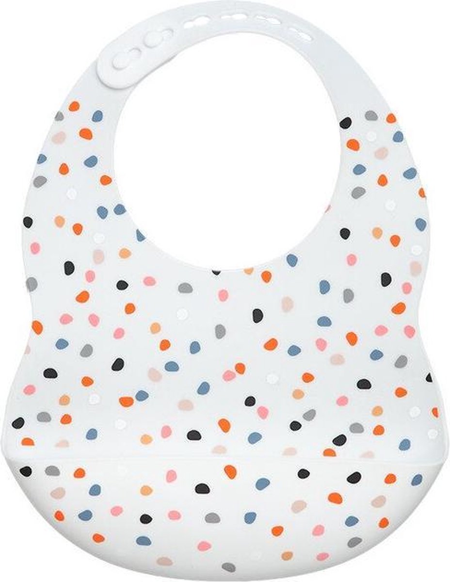 JillyBee - Siliconen Slabber - Siliconen - Slabber - Stipjes - Wit - Multicolor