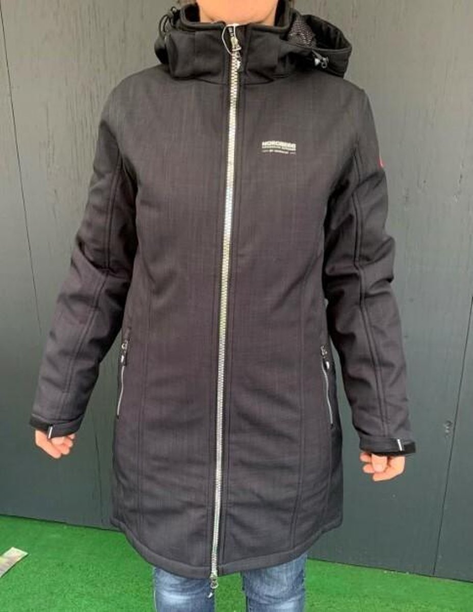 Nordberg softshell winterjas Kjerstin black melange - maat XXL