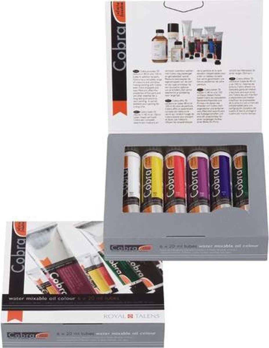 Artist set 6 kleuren 20 ml tubes watervermengbare olieverf (titaanwit