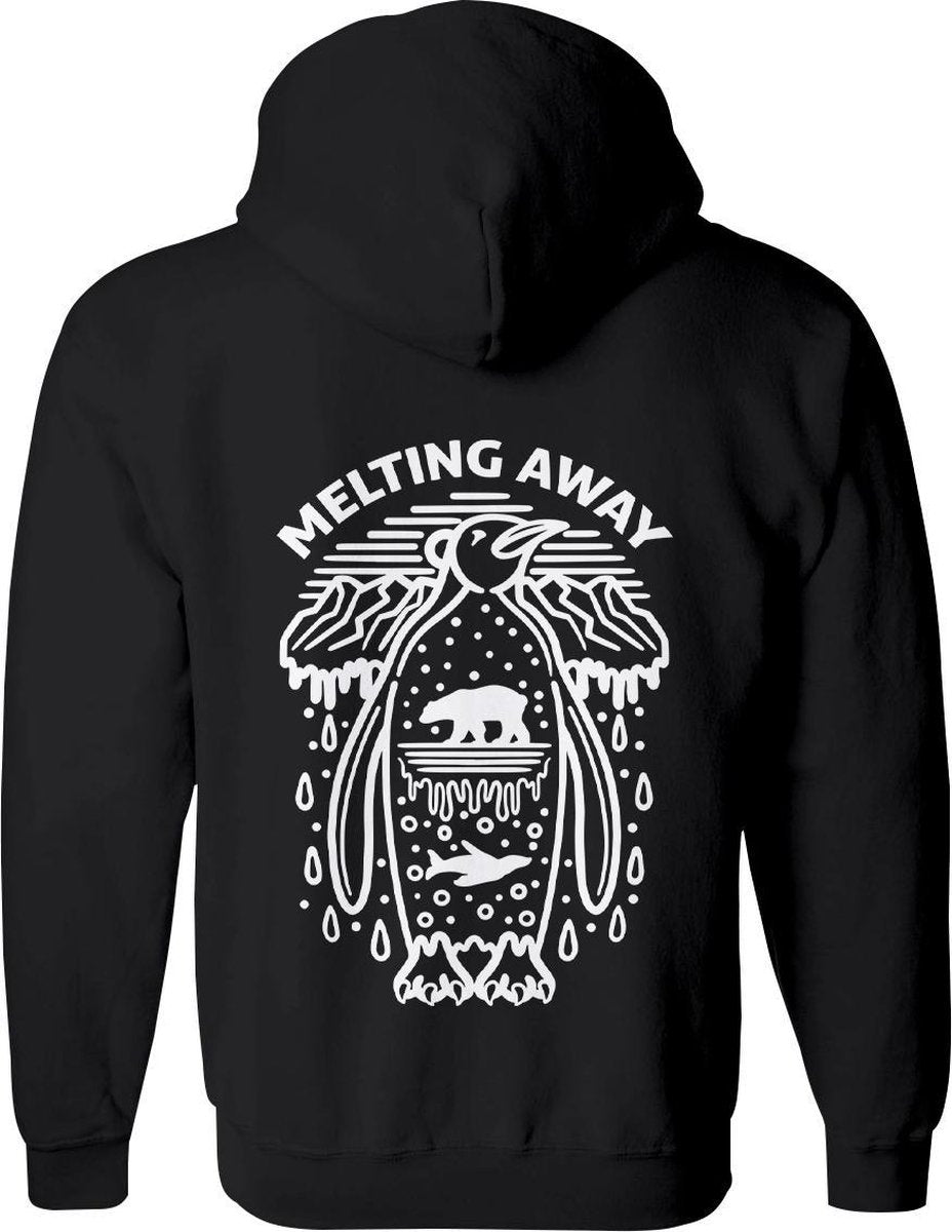 Pinguin vest Heren – Simpel Pinguins vest met capuchon Dames – Perfect Sweatvest Antartica Wildlife - Dieren  vest Cadeau – Dierenkop hoodie met rits - Maat 3XL