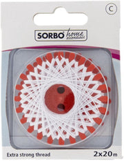 Sorbo Home Essentials - ijzergaren extra sterk garen wit - blister 2 klossen 20 m - 100% polyester