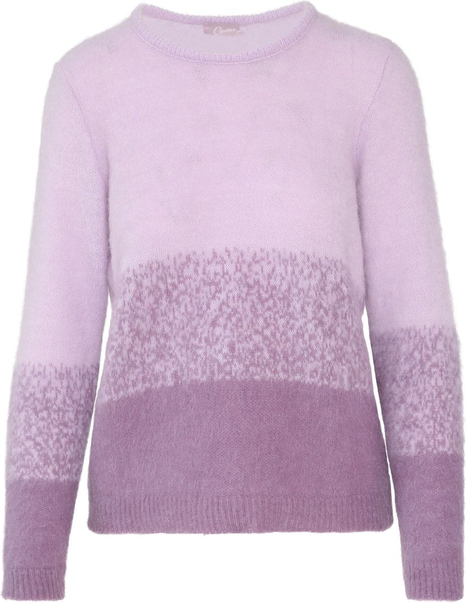 Cassis - Trui met strepen in drie kleuren - Violet