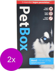 Petbox Hond Vlo. Teek & Worm - Anti vlo - teek- worm - 2 x Medium 10-20 Kg