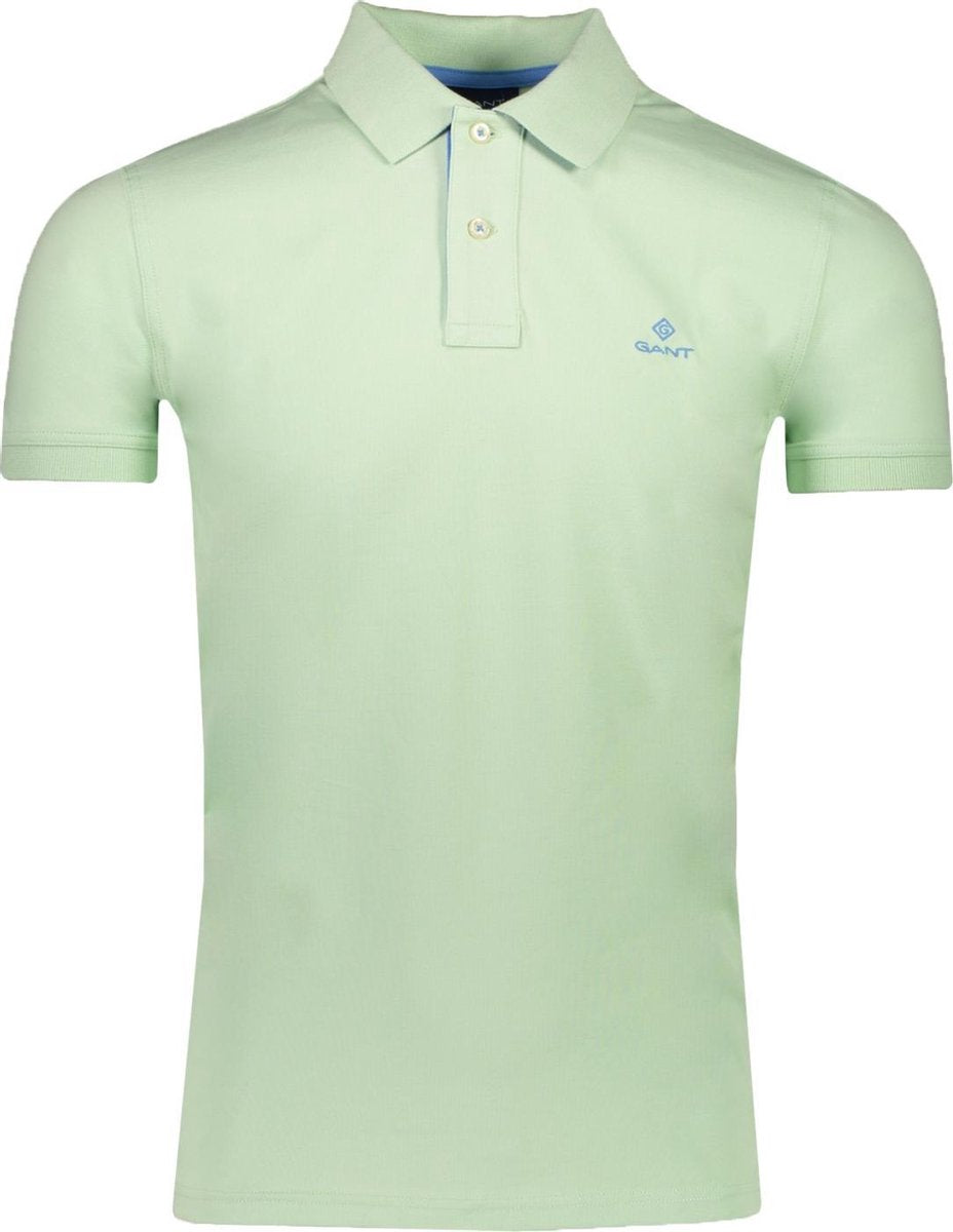 Gant Polo Groen Getailleerd - Maat XXL - Heren - Lente/Zomer Collectie - Katoen;Elastaan