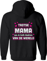 Moeder vest  – Mama vest met capuchon Dames – Perfect Moederdag Sweatvest  - Geschenk vest Cadeau – Hoodie met rits - Maat 3XL